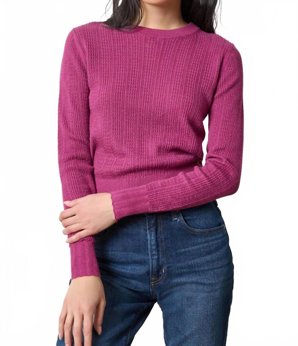 NEW LILLA P multi stitch pullover sweater in dahlia